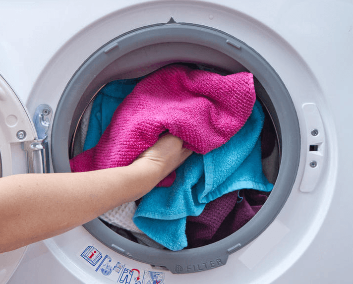 laundry in the washing machine