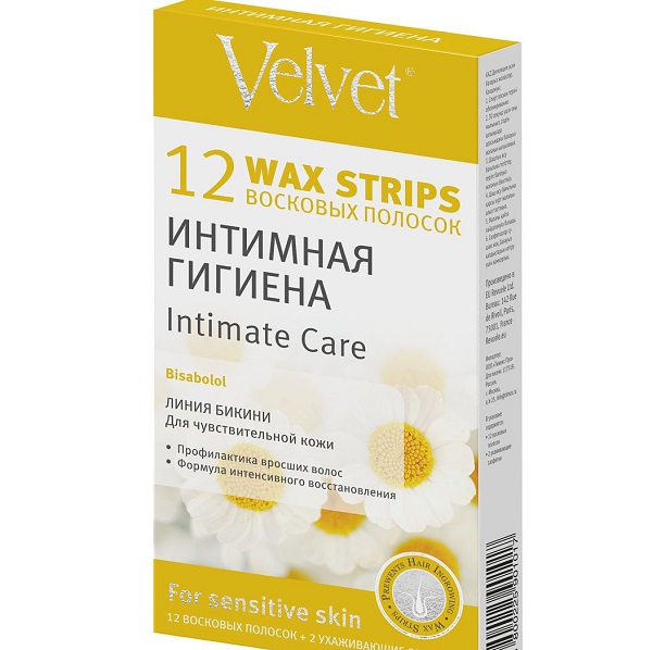 bikini wax strip Velvet Intimate hygiene
